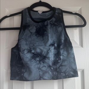 Soul by SoulCycle Black Tie-Dye High Neck Sports Bra